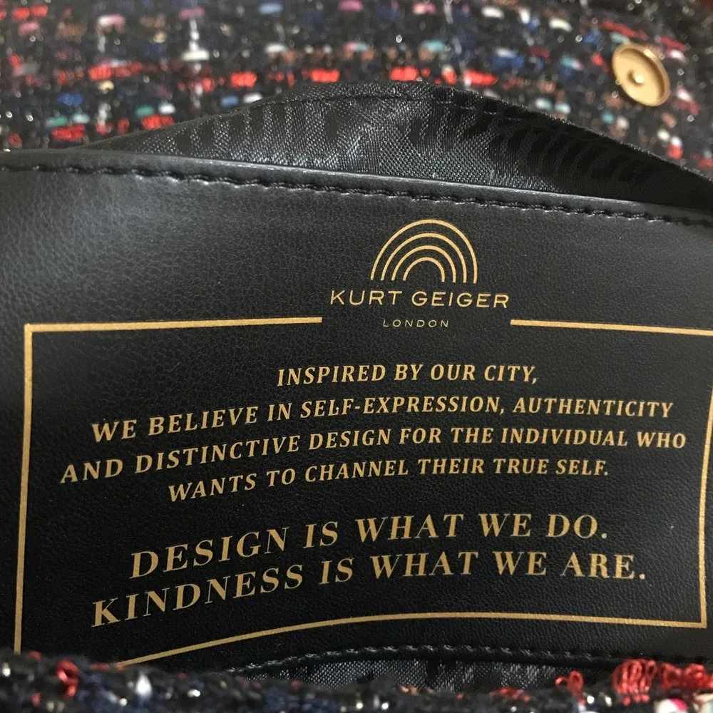 NWT KURT GEIGER LONDON Large Kensington Tweed Shoulder Bag - Picture 15 of 15